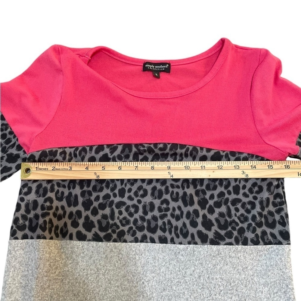 Simply Southern Collection Long Sleeve Shirt Animal Print Color Block - Picture 7 of 9